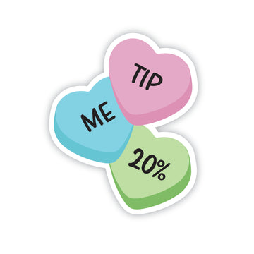 Candy Hearts Sticker - Tip Me 20%